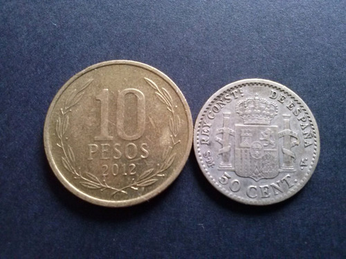 Moneda España 50 Centavos 1904 Plata N° 723 (c1classic)