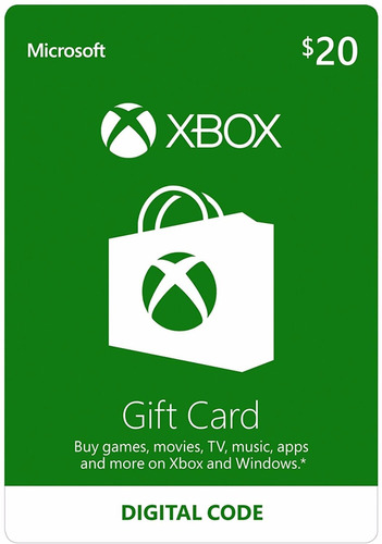 Imagen 1 de 1 de Xbox $20 Gift Card - Xbox One / Xbox 360