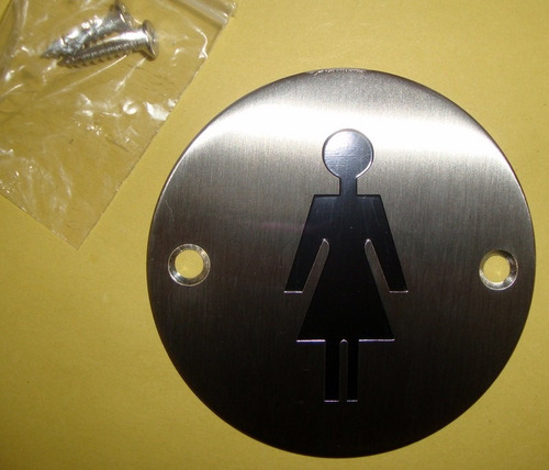Placa Identificadora De Baño Acero Inoxidable