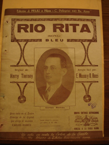 Partitura Rio Tita Song Bleu Romeu Tierney Musoo Bacci