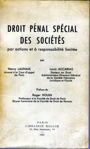 Droit Penal Special Des Societes