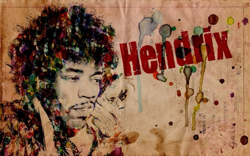 Poster Hendrix 56x90cm Estilo Cult P/ Ornamentar Sala Quarto