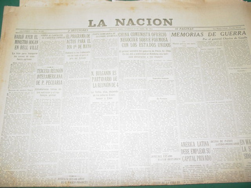 Diario La Nacion 24/5/55 Peronismo Habla Hogan En Bell Ville