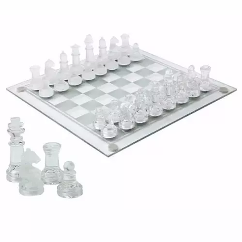 Jogo de Xadrez de Resina 35 Peças com Plataforma de Vidro - GAMES &  ELETRONICOS
