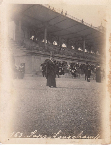 Paris Antigua Fotografia Hipodromo Longchamp Vista 1 Vintage