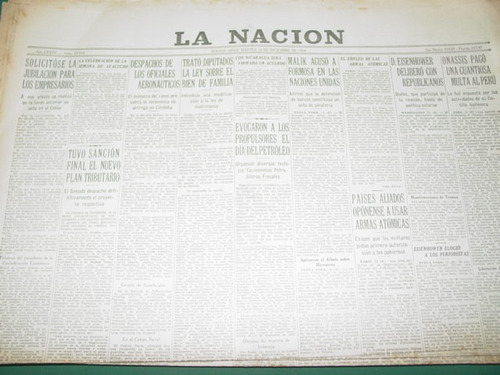 Diario La Nacion 14/12/54 Oficiales Aeronauticos Plan Tribut