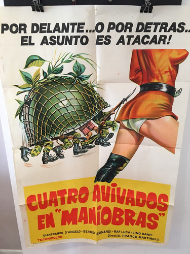 Afiche Original De Cine - Cuatro Avivados En Maniobras