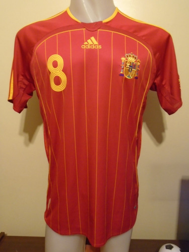 Camiseta España Mundial Alemania 2006 Xavi #8 Barcelona T. L