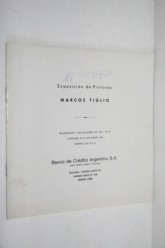 Catalogo Marcos Tiglio - Firmado 1974
