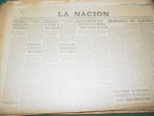 Diario La Nacion 1/3/55 Intervencion Provincias Santa Fe Ots