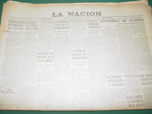 Diario La Nacion 17/4/55 Economia Analiza Bolsa Buenos Aires