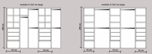 Modulo Interior De Placard 3,50mt 6 Colores A Elecc!