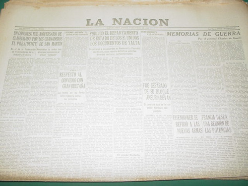 Diario La Nacion 7/3/55 Discurso Peron Sindicato Fideos