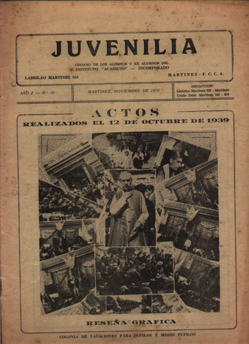 Imagen 4 de 4 de Revista Juvenilia. Alumnos Instituto Acassuso, Martínez 1939