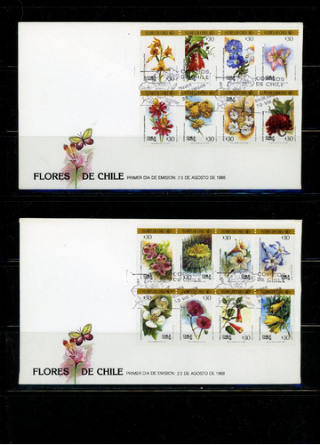 Sellos De Chile. Serie Flores De Chile, 16 Sellos.