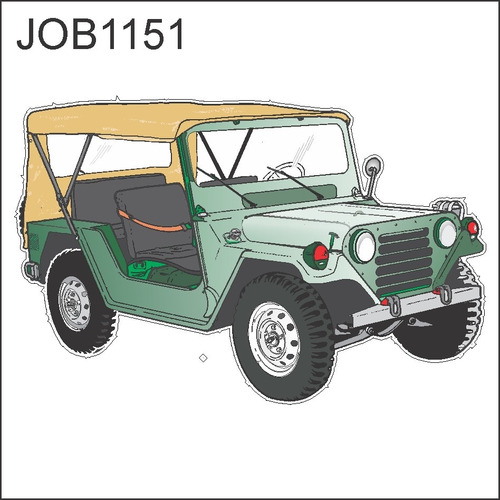 Adesivo Decorativo De Parede Jeep Willys Mb51 Job1151