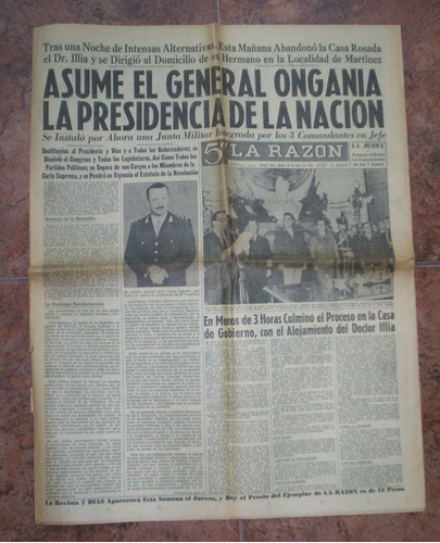 La Razón Golpe De Estado 1966 Illia Onganía 28 Junio 1966