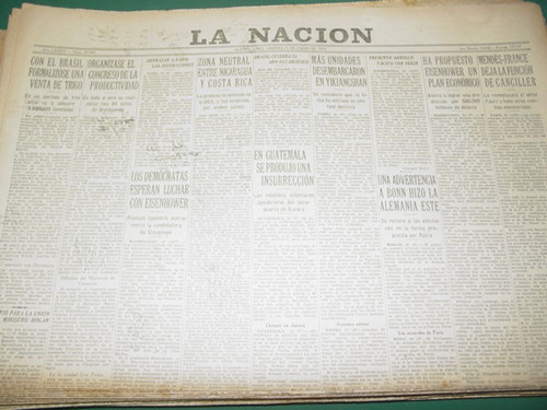 Diario La Nacion 21/1/55 Peronismo Congreso De Productividad