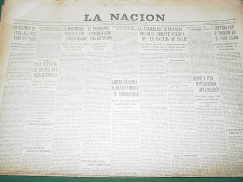 Diario La Nacion 21/12/54 Diputados Voto Ley De Jubilaciones