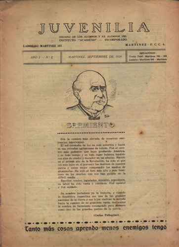 Imagen 3 de 4 de Revista Juvenilia. Alumnos Instituto Acassuso, Martínez 1939