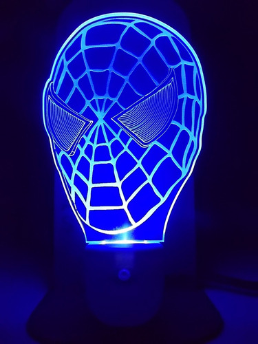 Abajur De Tomada Automático, Máscara Do Homem Aranha 3d