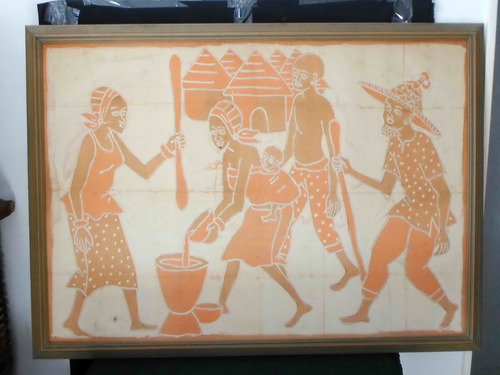 Cuadro Pintado Sobre Tela Original Africa Traido De Senegal