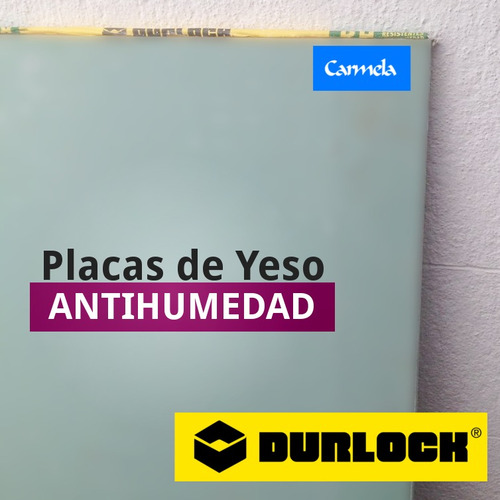 Placas De Yeso Anti Humedad 12.5mm Durlock Ideal P/ Revestir