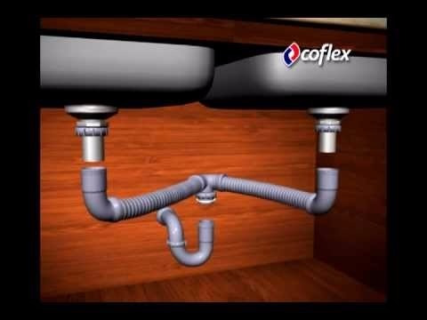 Sifón Doble Para Cocina Coflex Fácil Instalación