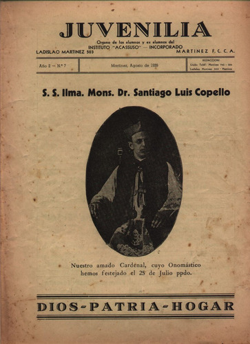 Imagen 2 de 4 de Revista Juvenilia. Alumnos Instituto Acassuso, Martínez 1939