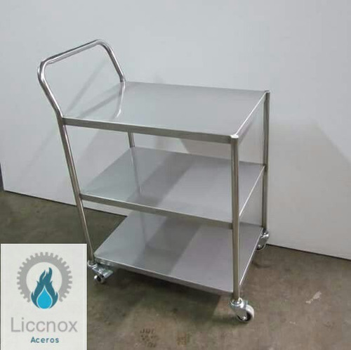 Mesa Auxiliar Transportable Para Cocina En Acero Inoxidable