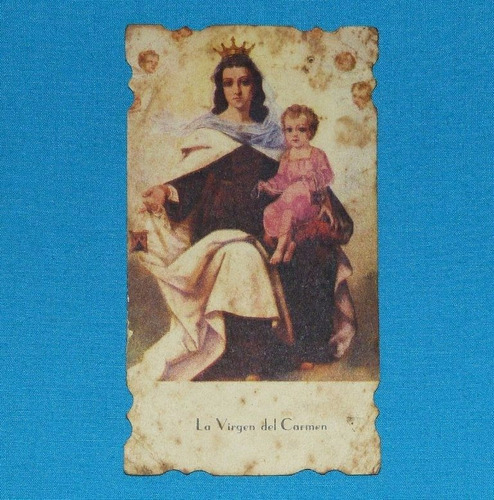 Antigua Estampa Novena Virgen Del Carmen Comatrana Ica 1952