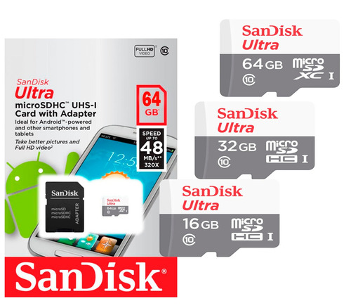 Micro Sd 64 Gb Clase 10 Sandisk