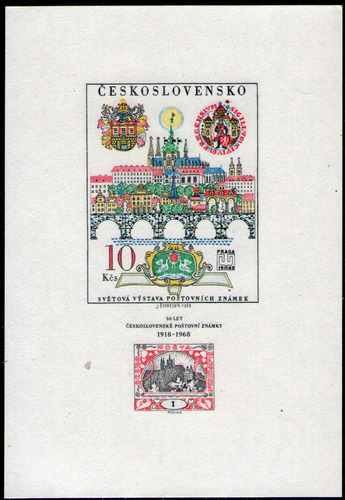 Checoslovaquia Bloc Mint Cincuentenario Sello Postal 1968 