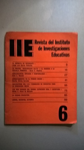 Revista Del Instituto De Investigaciones Educativas 6 1976
