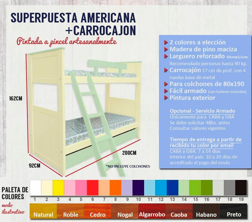Cucheta 1 Pl Americana Cajón Cajonera Baulera Env Bonif Caba