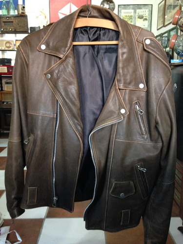 jaqueta de couro antiga
