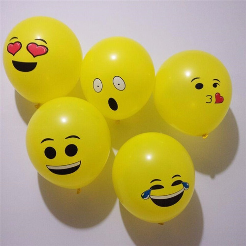 Globos Emoticones, Caritas, Emoji De Látex, X 2 Paquetes.