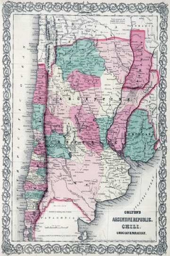 Uruguay Y Región En Mapa Ingles De 1869 - Lámina 45x30 Cm.