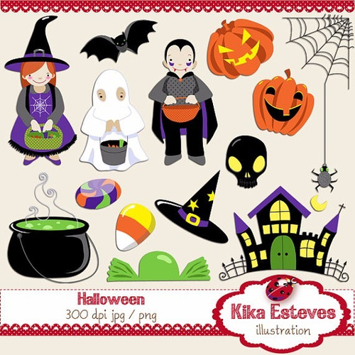 Kit Imprimible Halloween Imagenes Clipart Cod46