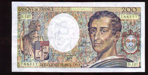 Billete Francia 200 Francos P.155e 1992 Excelente