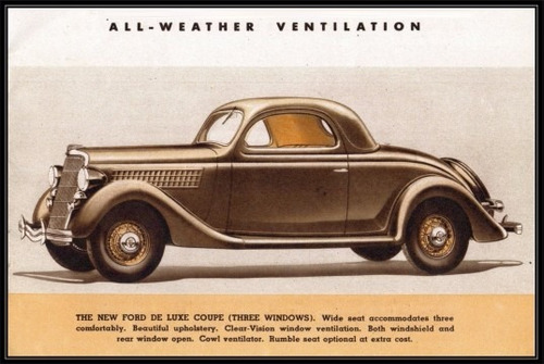 Ford V8 Coupe 3 Windows Año 1935 - Autos - Lámina 45x30 Cm.