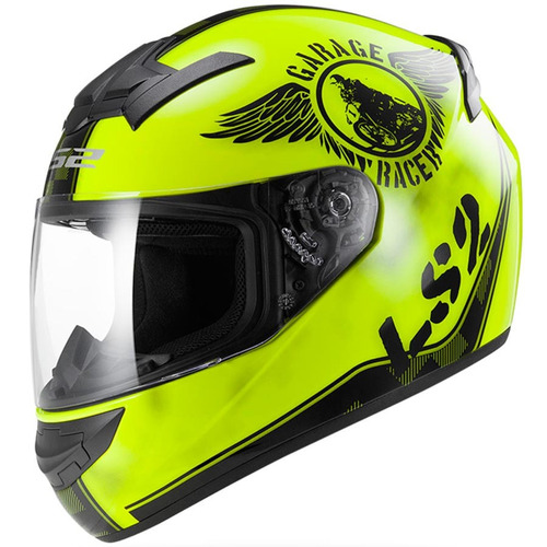 Casco  Ls2 352 Rookie Fan Black Hivis Amarillo Integral Fas