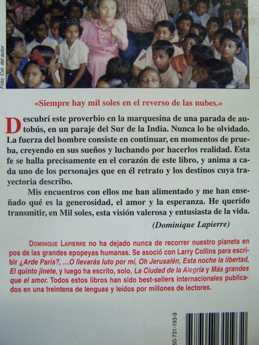 Imagen 2 de 5 de Mil Soles * Dominique Lapierre * Seix Barral *