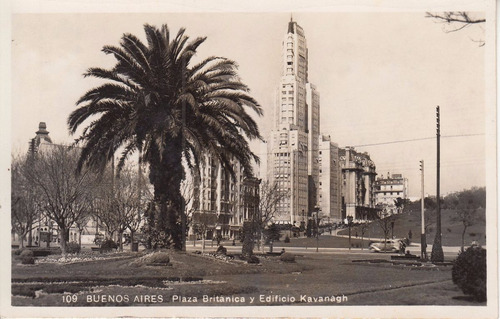 Buenos Aires Foto Postal Plaza Britanica Edificio Kavanagh