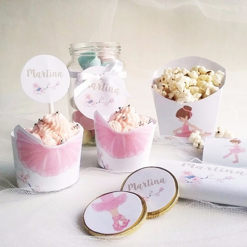 Imagen 4 de 5 de Kit Imprimible Bailarina De Ballet Personalizado Cumpleaños