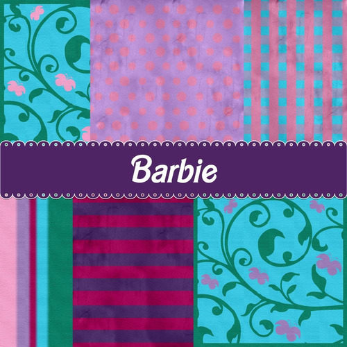 Pack Fondos Imágenes Barbie Moños Muñecas Marcos Cliparts