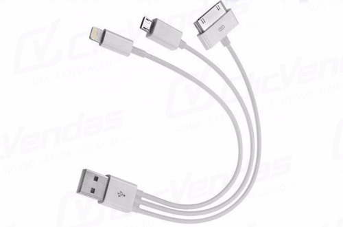  Cabo 45 Cm Usb 3x1 iPhone 5 5c 5s 6 6s 7 Plus