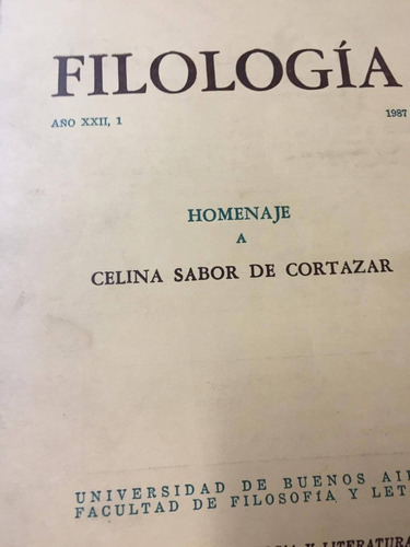 Revista Filosofia. Homenaje A Celina Sabor De Cortazar.