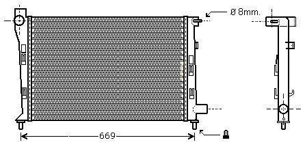 Radiador Mercedes Benz Clase A 140/160/190/210 S/dep.