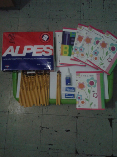 Combo De Utiles Escolares Resma , Cuaderno Lapiz Mongol